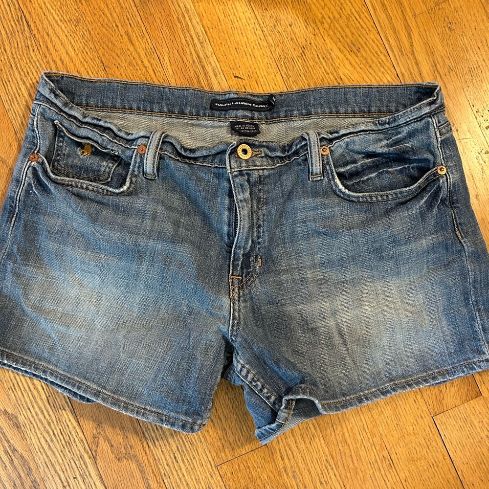 Ralph Lauren Distressed Blue Denim Shorts